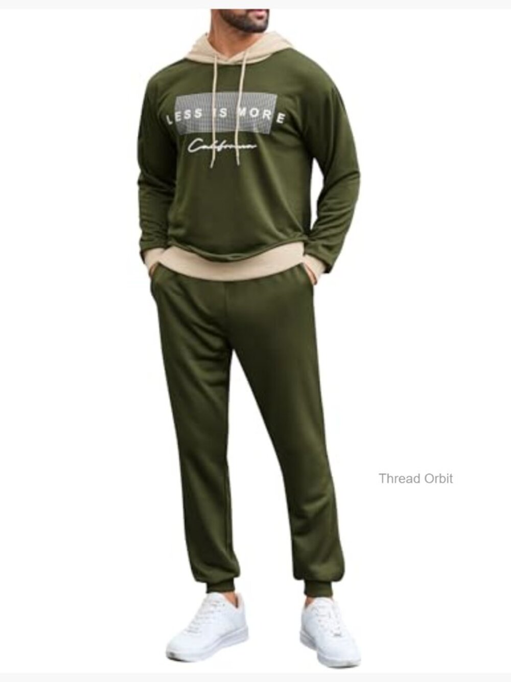 2 Piece Hoodie & Jogger Set Athletic Tracksuit Sweatsuit - Picture 2 of 7